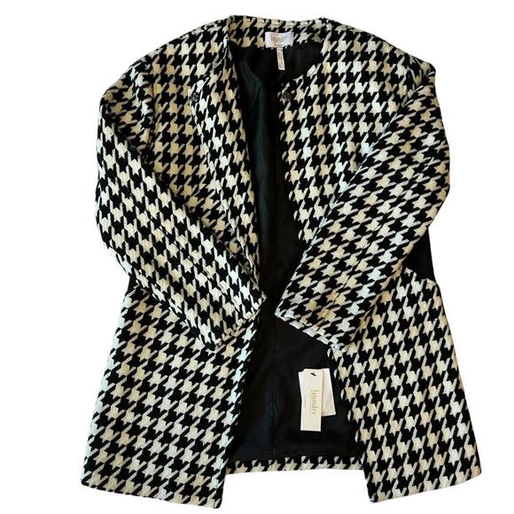 Laundry By Shelli Segal Houndstooth Jacket Size 2 New With Tags Black & White - Picture 1 of 9